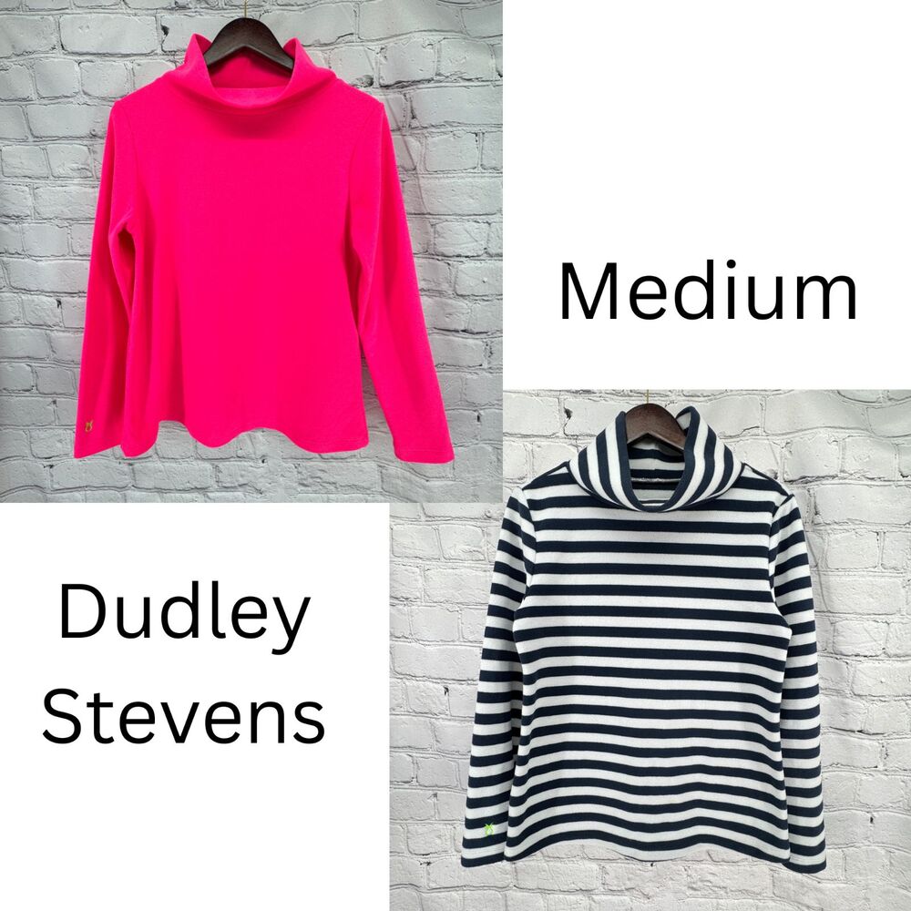 Lot 2 Dudley Stephens Tops M Pullover Brighton Hot Pink & Park Slope French Navy